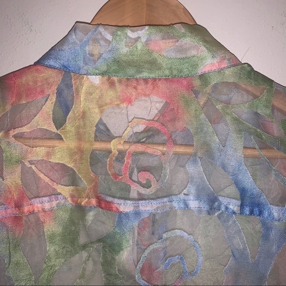 Pastel Floral Button Up Blouse - Picture 8 of 8